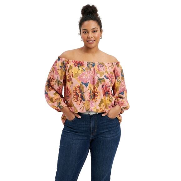 Terra & Sky Tops - Terra And Sky Plus Size Floral Blouse Top Cottagecore Summer Vacation 3X